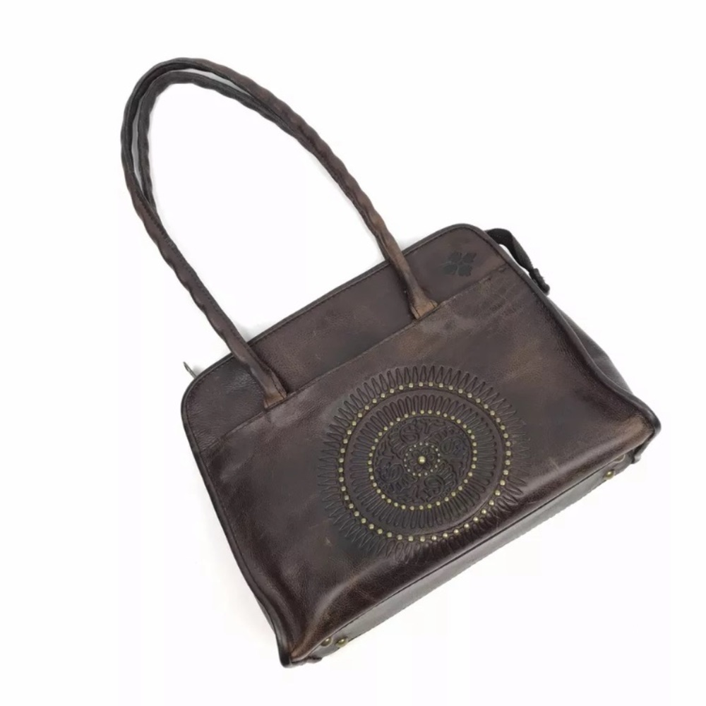 Patricia Nash Tooled Studded Distressed Tote Bag